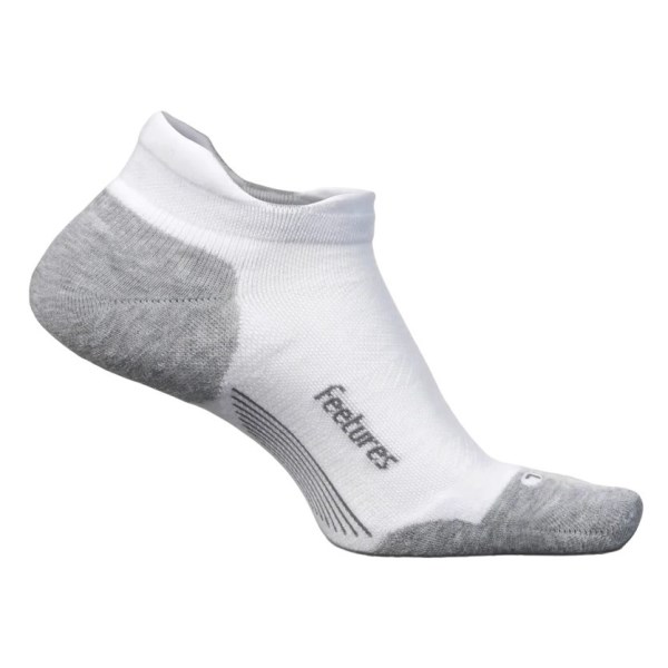 Feetures Elite Max Cushion No Show Tab Running Socks - White