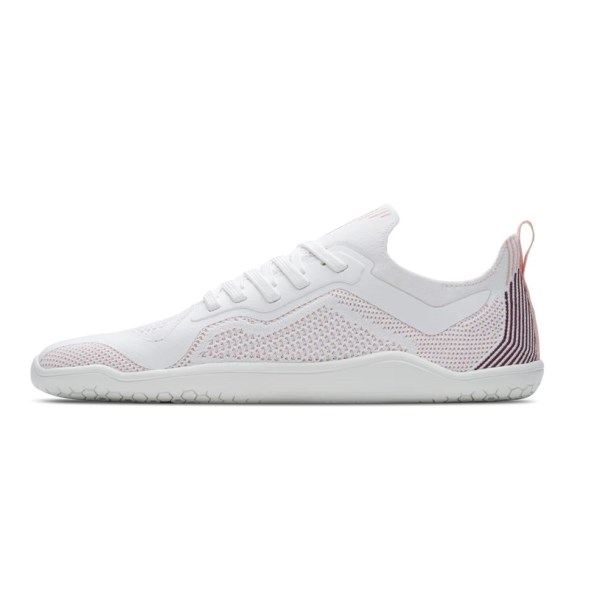 Vivobarefoot Primus Lite Knit - Womens Running Shoes - White/Peach Melba