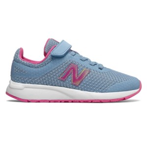 New Balance 455 v2 Velcro - Kids Running Shoes - Light Blue/Pink