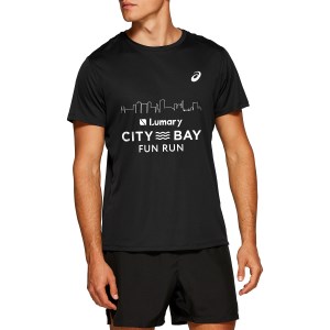 Asics 2022 City-Bay Silver Mens Short Sleeve Running T-Shirt - Performance Black