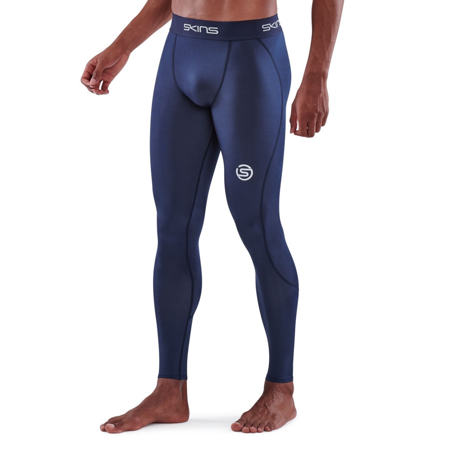 Skins Series-1 Mens Compression Long Tights - Navy Blue | Sportitude