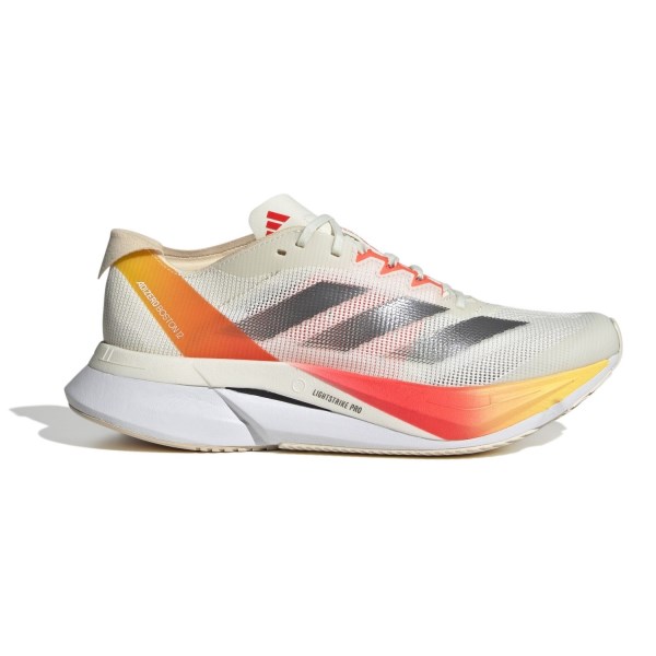 Adidas Adizero Boston 12 - Womens Running Shoes - Ivory/Iron Metallic/Solar Red