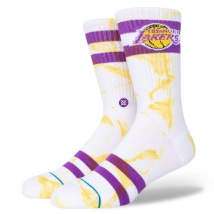 Stance Los Angeles Lakers Dyed NBA Basketball Socks - White/Purple/Gold