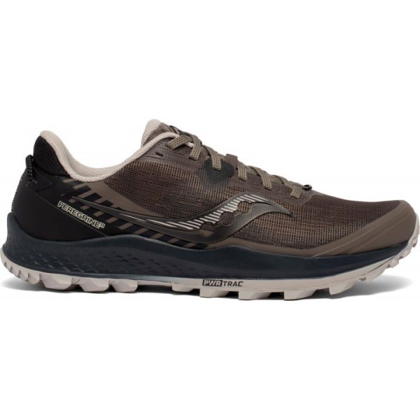 Saucony Peregrine 11 - Mens Trail Running Shoes - Gravel/Black