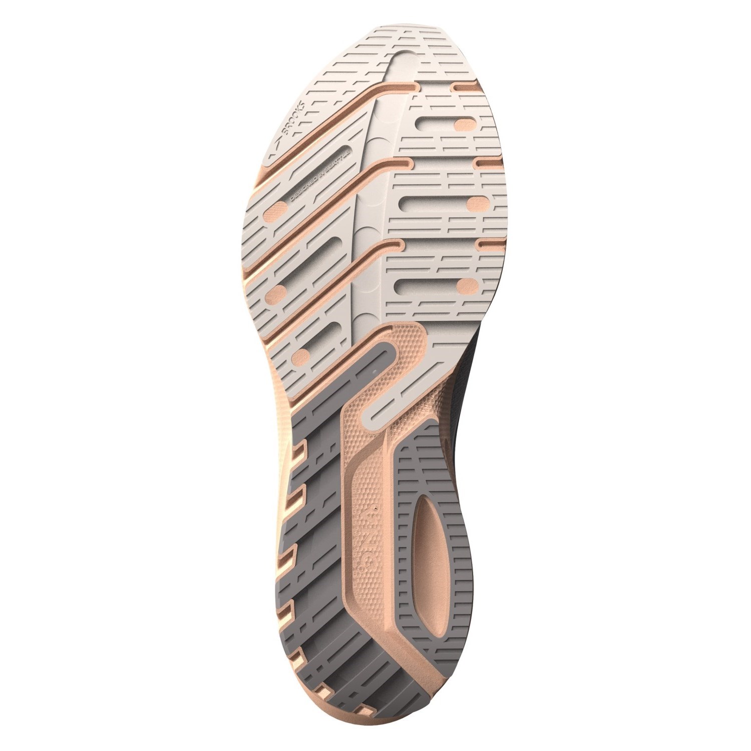 BROOKS LAUNCH 10 WOMENS GREY CRYSTAL GREY PEACH