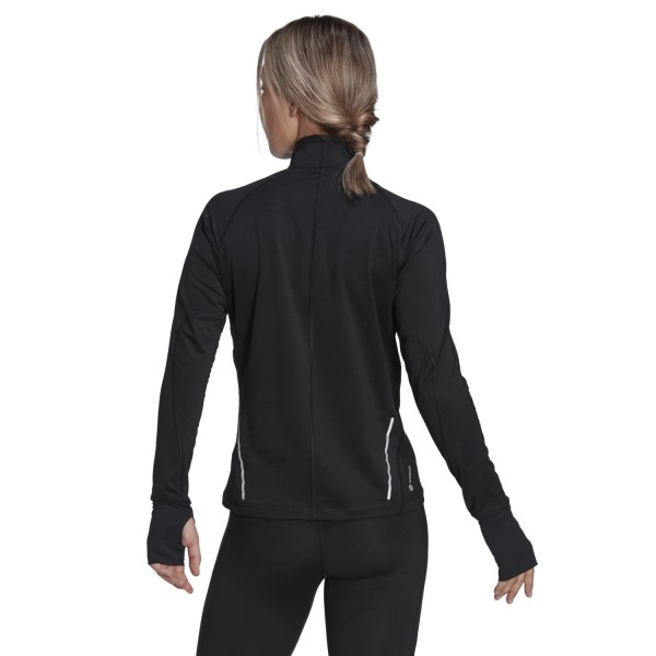 Adidas Fast Half-Zip Womens Running Long Sleeve Top - Black