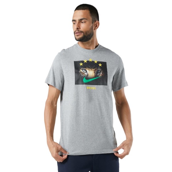 Nike Brazil Graphic Mens Soccer T-Shirt - Dark Grey Heather