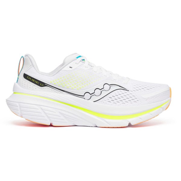 Saucony Guide 17 - Mens Running Shoes - White/Black