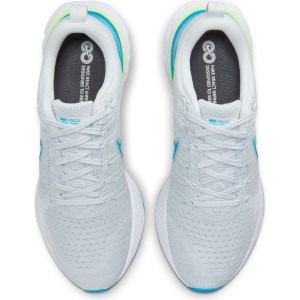 Nike React Infinity Run Flyknit 2 - Mens Running Shoes - Pure Platinum/Laser Blue Lime Glow