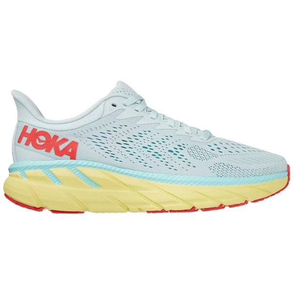 Hoka Clifton 7 - Womens Running Shoes - Morning Mist/Hot Coral