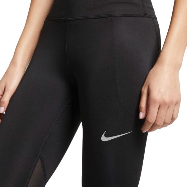 Nike Fast Womens Full Length Training Tights - Black/Reflective Silver