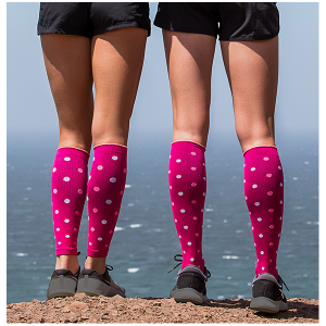 Lily Trotters Dots-A-Plenty Womens Compression Socks - Pink