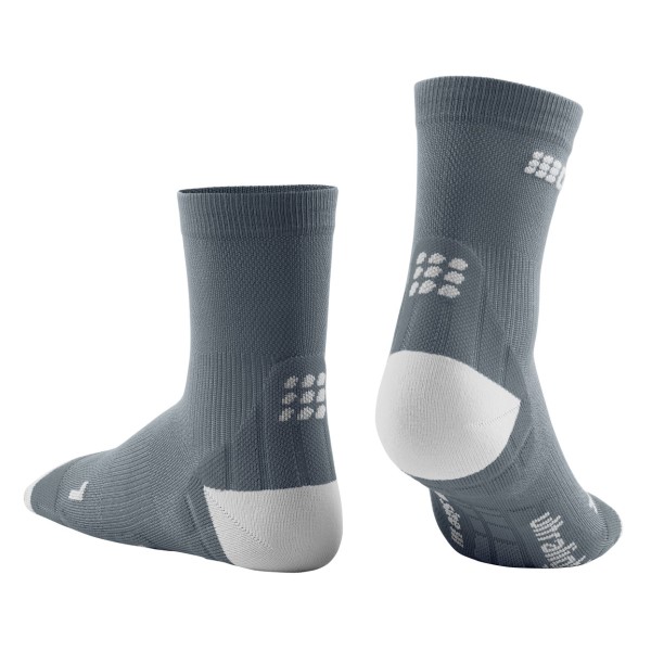 CEP Ultra Light Compression Short Cut Running Socks - Light Grey/Grey