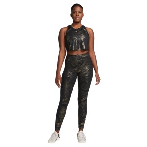 Nike One Dri-Fit Mid-Rise Printed Womens Training Tights - Black/White