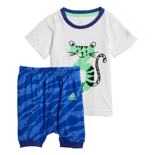 Adidas Infant Training Summer Set - White/Shock Lime/Black