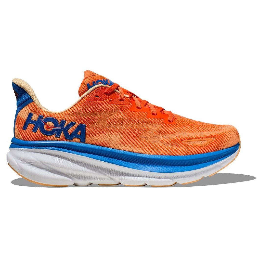 Hoka Clifton 9 - Mens Running Shoes - Vibrant Orange/Impala | Sportitude