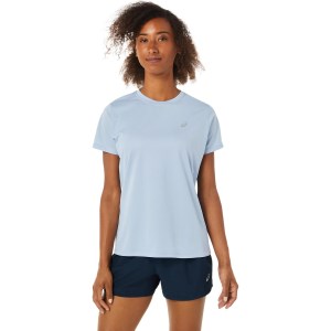 Asics Silver Womens Short Sleeve Running T-Shirt - Mist Blue