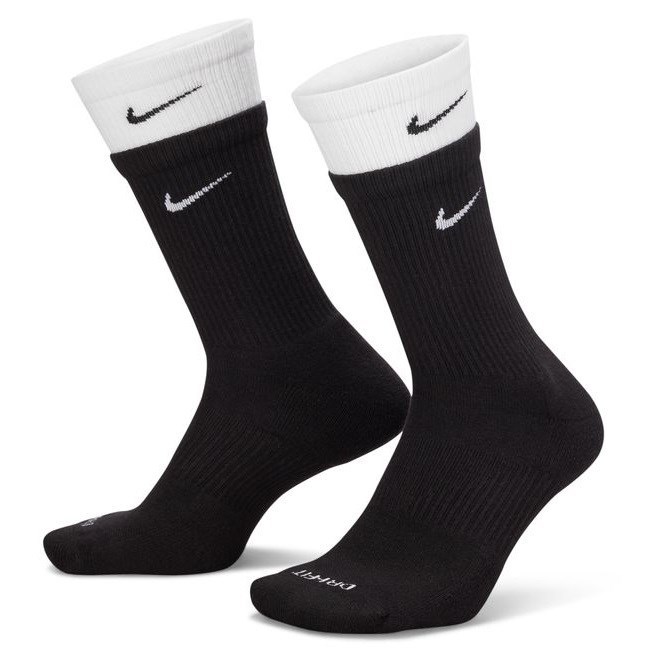 Nike Everyday Plus Cushioned Training Crew Socks - Black/White/Black ...