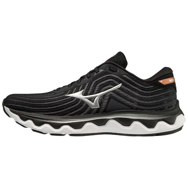 Mizuno Wave Horizon 6 - Mens Running Shoes - Black/Silver/Orange Copper