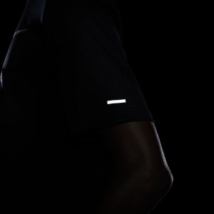 Nike Dri-Fit Run Division UV Miler Mens Running T-Shirt - Black/Silver Reflective