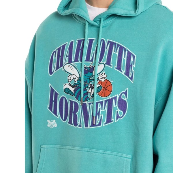 Mitchell & Ness Charlotte Hornets Point Guard Mens Basketball Hoodie - Faded Teal