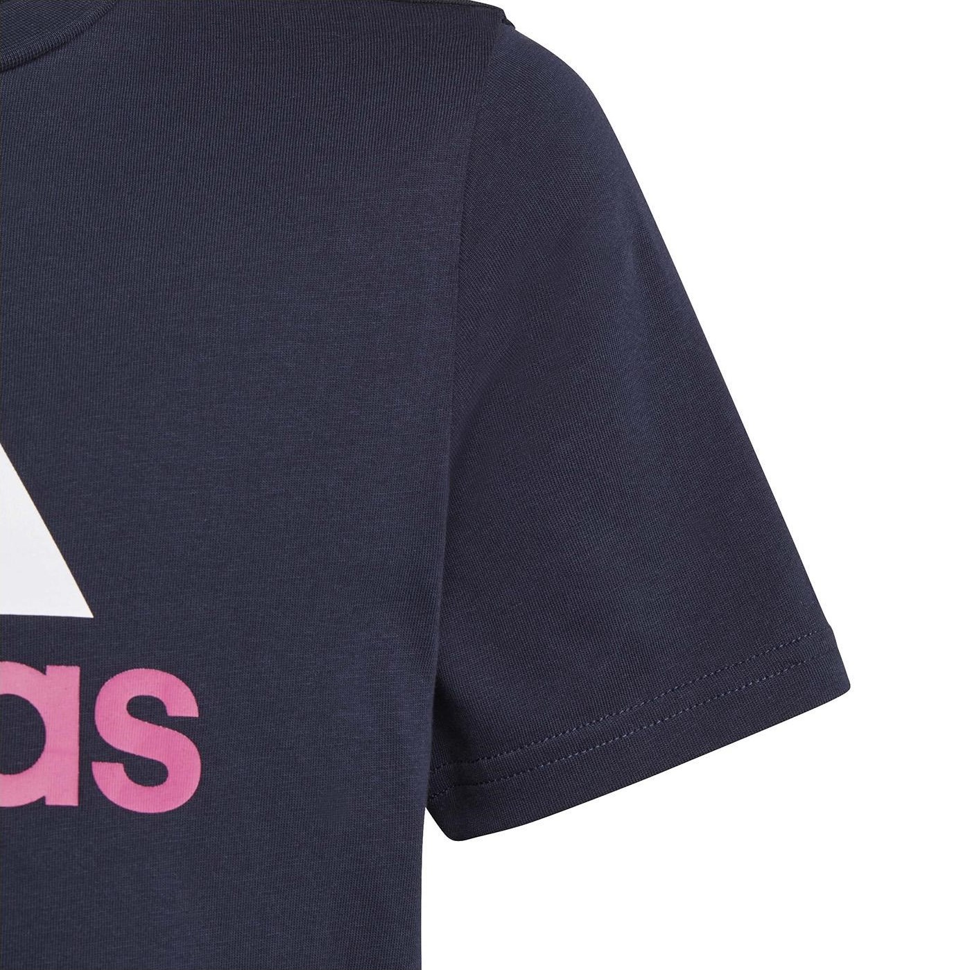 Adidas Essentials Legend Big Logo | Lucid - Sportitude Two-Colour Fuchsia Kids Cotton T-Shirt Ink/White/Semi