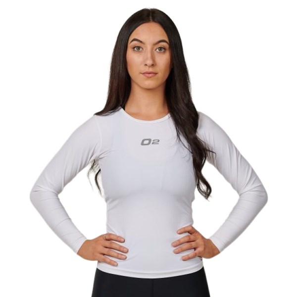 o2fit Womens Compression Long Sleeve Top - White