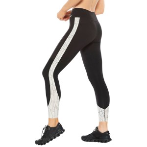 2XU Fitness Mid-Rise Line Up Womens Compression Tights - Black/Geo Lines