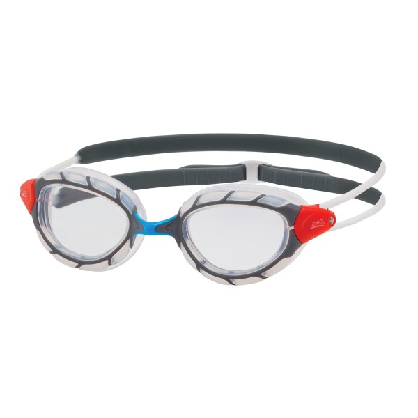 Zoggs Predator Swimming Goggles - Clear Lens - Clear Grey/Clear