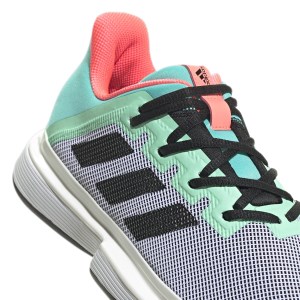Adidas SoleMatch Bounce - Mens Tennis Shoes - White/Black/Semi-Mint Rush