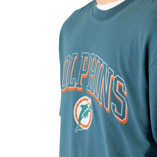 Mitchell & Ness Miami Dolphins Keyline Logo NFL Mens T-Shirt - Teal