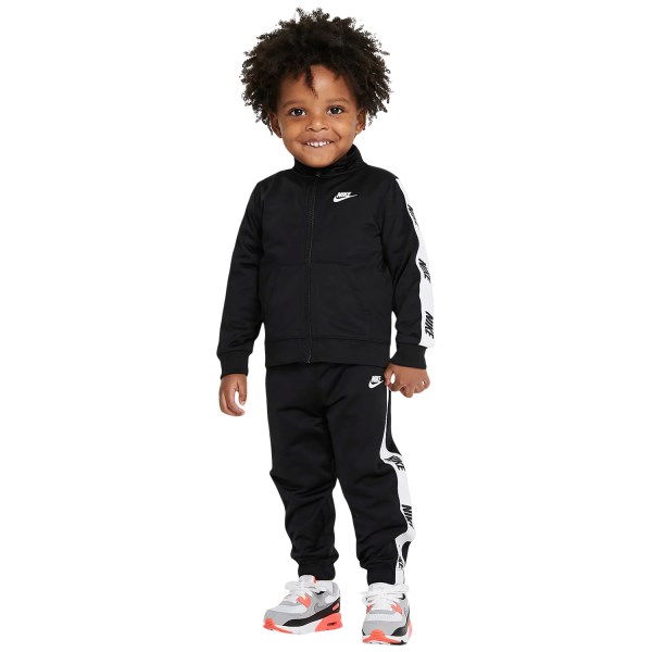 Nike Block Taping Tricot Toddler Tracksuit Set - Black/White