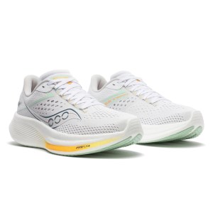 Saucony Ride 17 - Womens Running Shoes - White/Peel