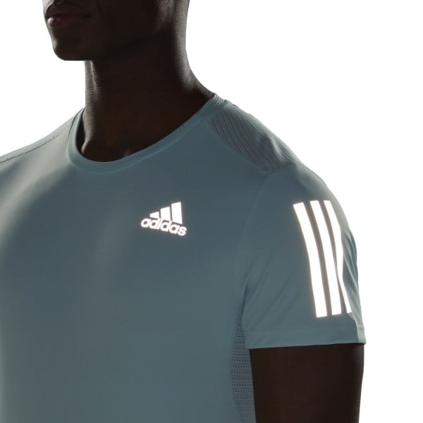 Adidas Own The Run Mens Running T-Shirt - Semi Flash Aqua