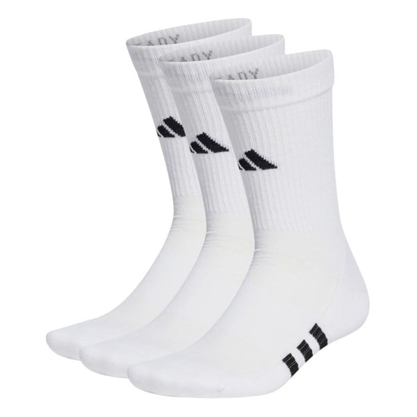 Adidas Cushioned Performance Crew Training Socks - 3 Pair - White