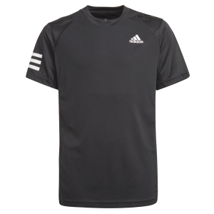 Adidas Club 3-Stripes Kids Tennis T-Shirt - Black/White