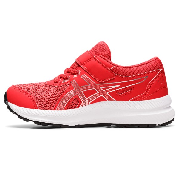 Asics Contend 8 PS - Kids Running Shoes - Red Alert/Pure Silver