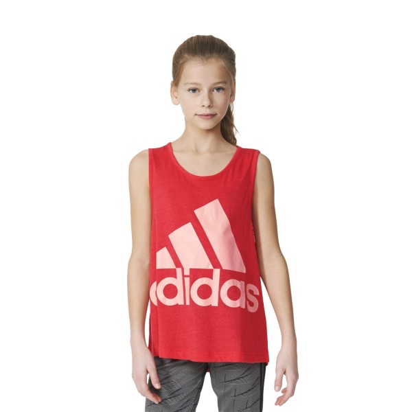 Adidas Athletics Kids Girls Sleeveless Training T-Shirt - Joy/Ray Pink