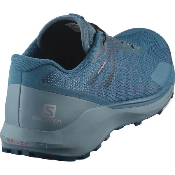 Salomon Sense Ride 3 - Mens Trail Running Shoes - Lyons Blue/Smoke Blue/Lemon Zest