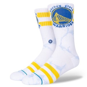 Stance Golden State Warriors Dyed NBA Basketball Socks - White/Blue/Gold