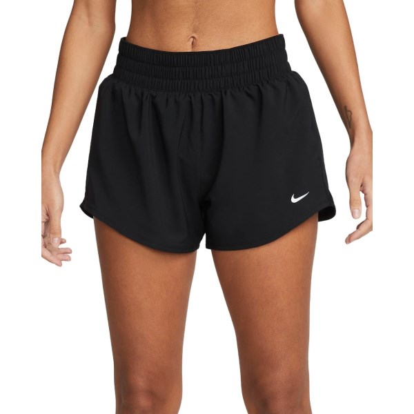 Nike One Womens Mid-Rise 3 Inch Brief-Lined Running Shorts - Black/Reflective Silver