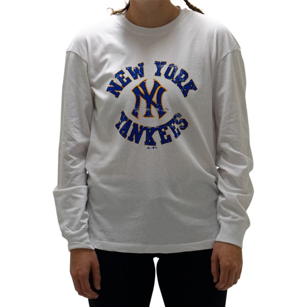 Majestic New York Yankees Womens Long Sleeve Baseball T-Shirt - White