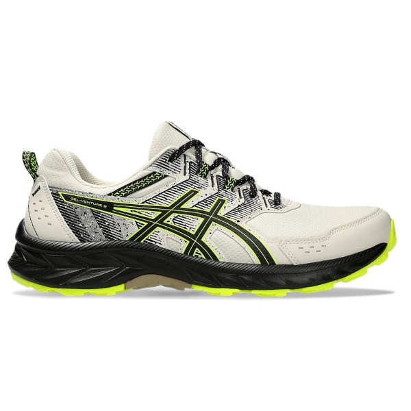 Asics Gel Venture 9 - Mens Trail Running Shoes - Oatmeal/Safety Yellow