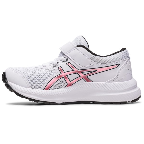 Asics Contend 8 PS - Kids Running Shoes - White/Electric Red