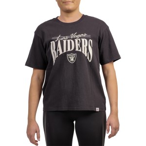 Majestic Las Vegas Raiders Vintage Logo NFL Womens T-Shirt - Faded Black