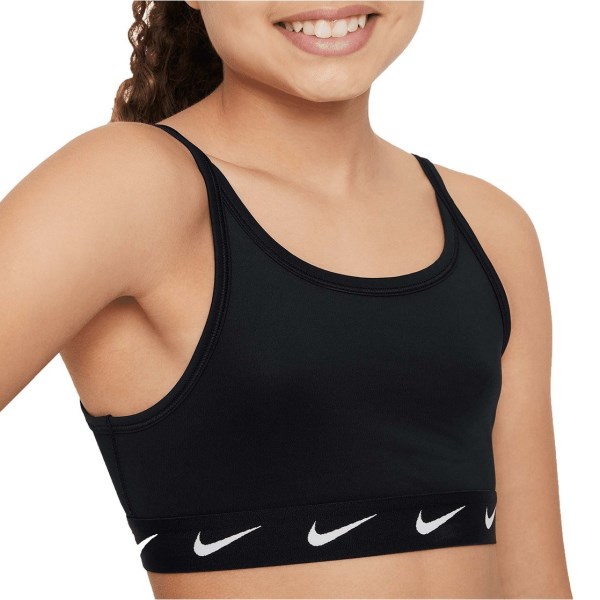 Nike One Dri-Fit Kids Girls Sports Bra - Black/White