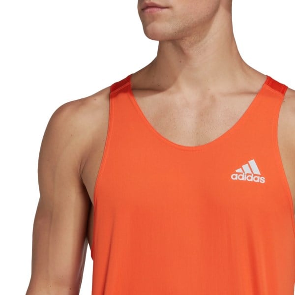 Adidas Own The Run Mens Running Singlet - Semi Impact Orange/Reflective Silver