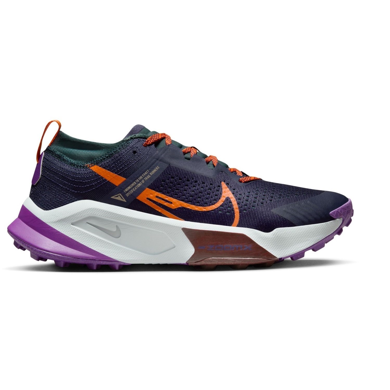 Nike ZoomX Zegama - Mens Trail Running Shoes - Purple Ink/Safety Orange ...