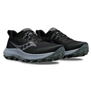 Saucony Peregrine 14 - Mens Trail Running Shoes - Black/Carbon