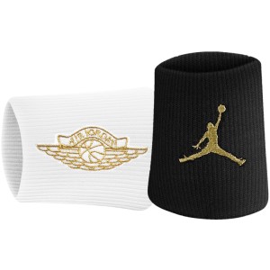 Jordan Jumpman X Wings Basketball Wristbands - Black/White/Metallic Gold